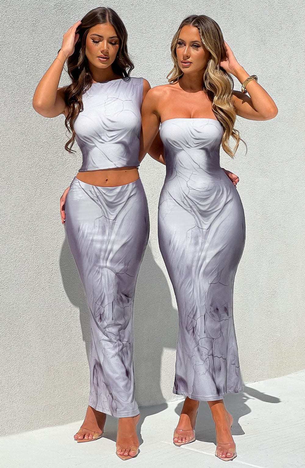 Charmayne Top - Grey Body Print-My Top Dress.All Rights Reserved