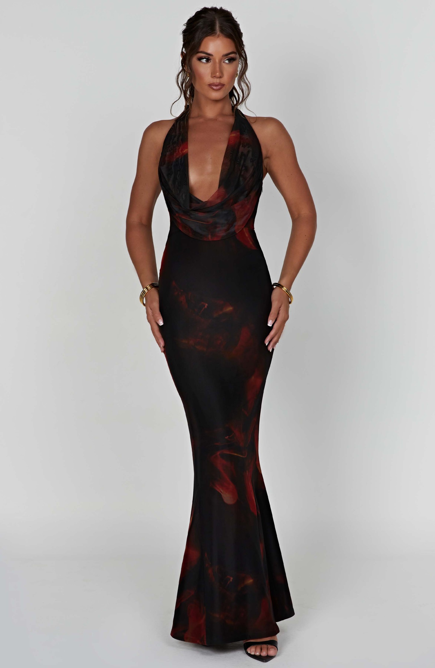 Chrishelle Maxi Dress - Fire Print-My Top Dress.All Rights Reserved