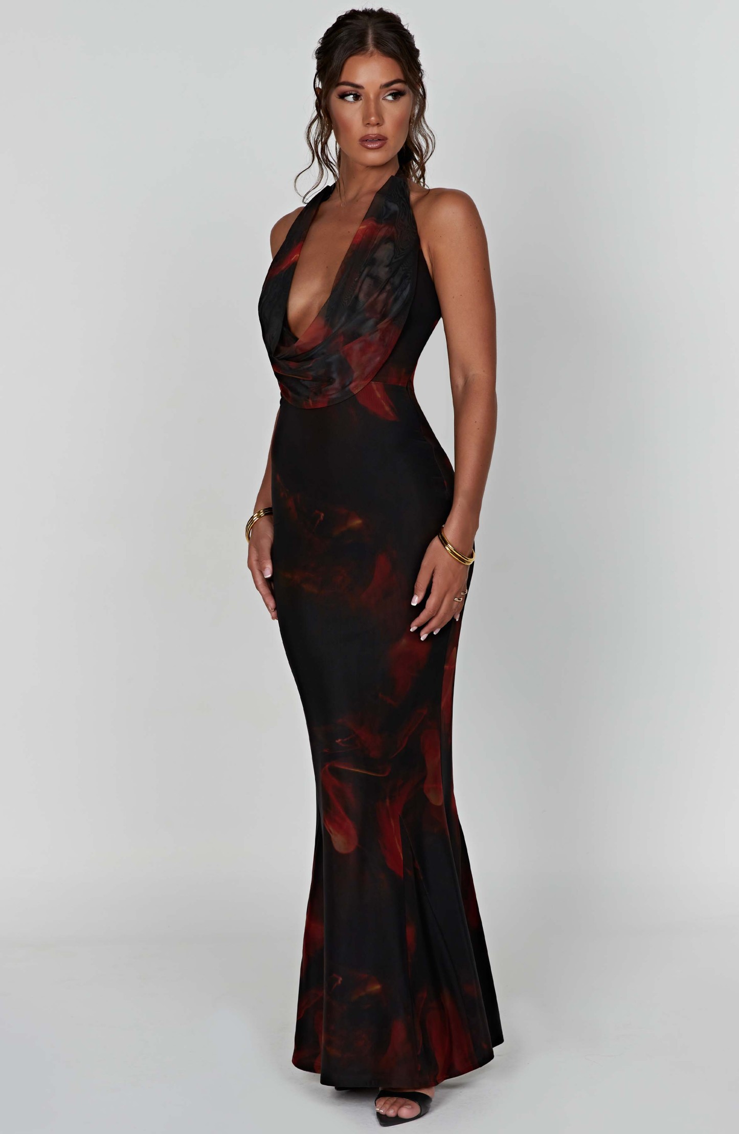 Chrishelle Maxi Dress - Fire Print-My Top Dress.All Rights Reserved