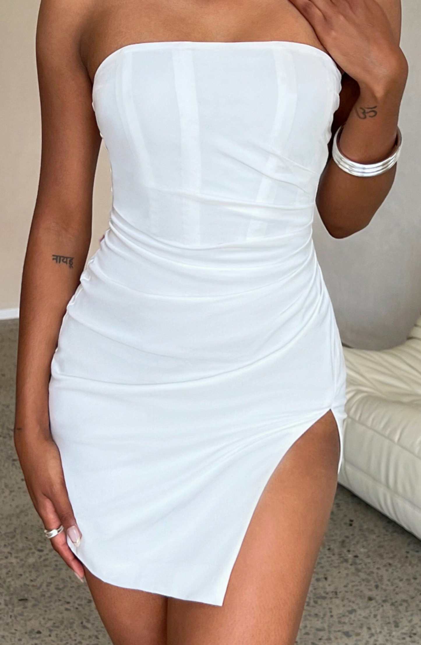 Christiana Mini Dress - White-My Top Dress.All Rights Reserved