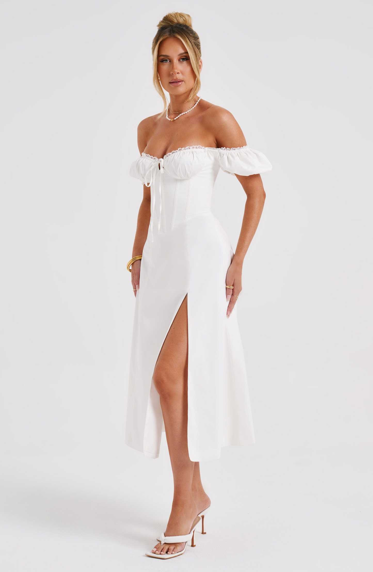 Courtney Midi Dress - Ivory-My Top Dress.All Rights Reserved