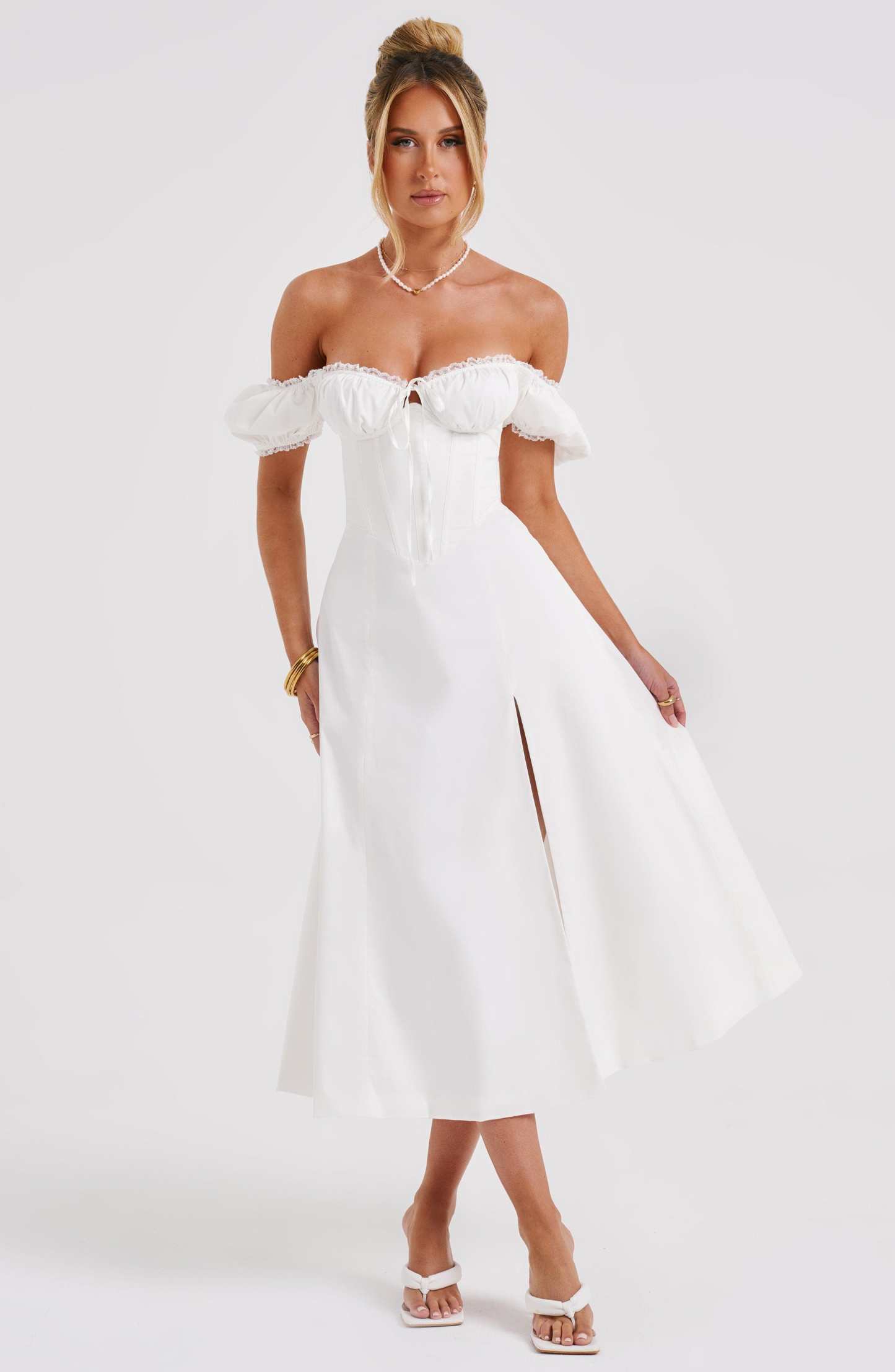 Courtney Midi Dress - Ivory-My Top Dress.All Rights Reserved