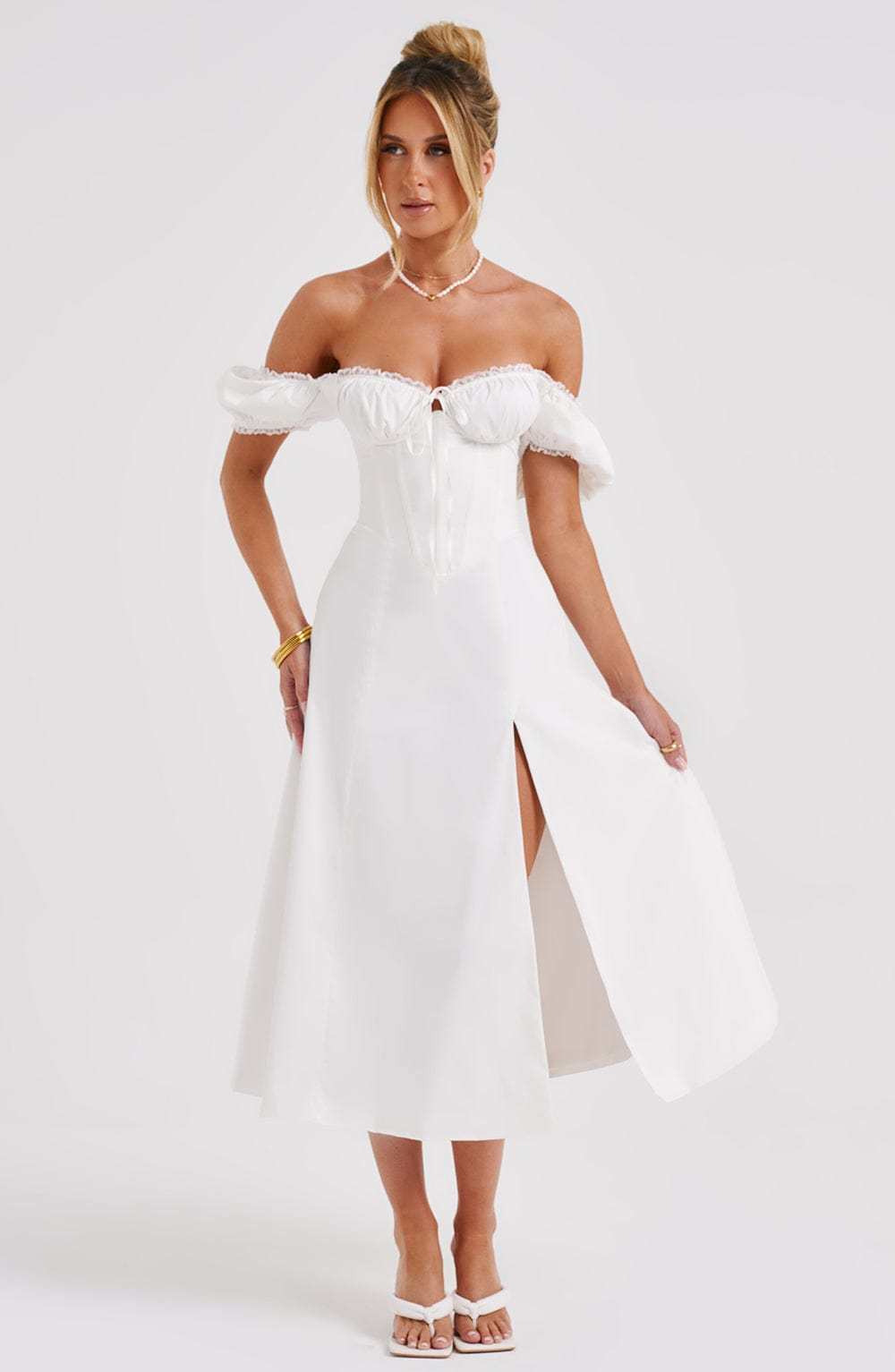 Courtney Midi Dress - Ivory-My Top Dress.All Rights Reserved