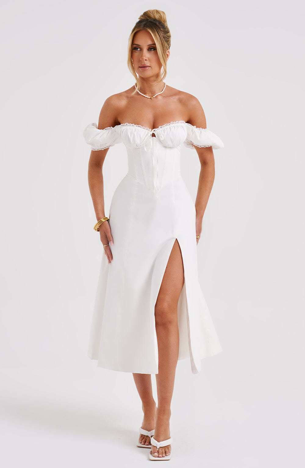 Courtney Midi Dress - Ivory-My Top Dress.All Rights Reserved