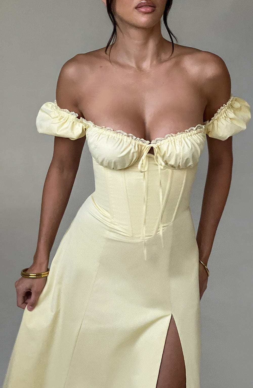 Courtney Midi Dress - Lemon-My Top Dress.All Rights Reserved