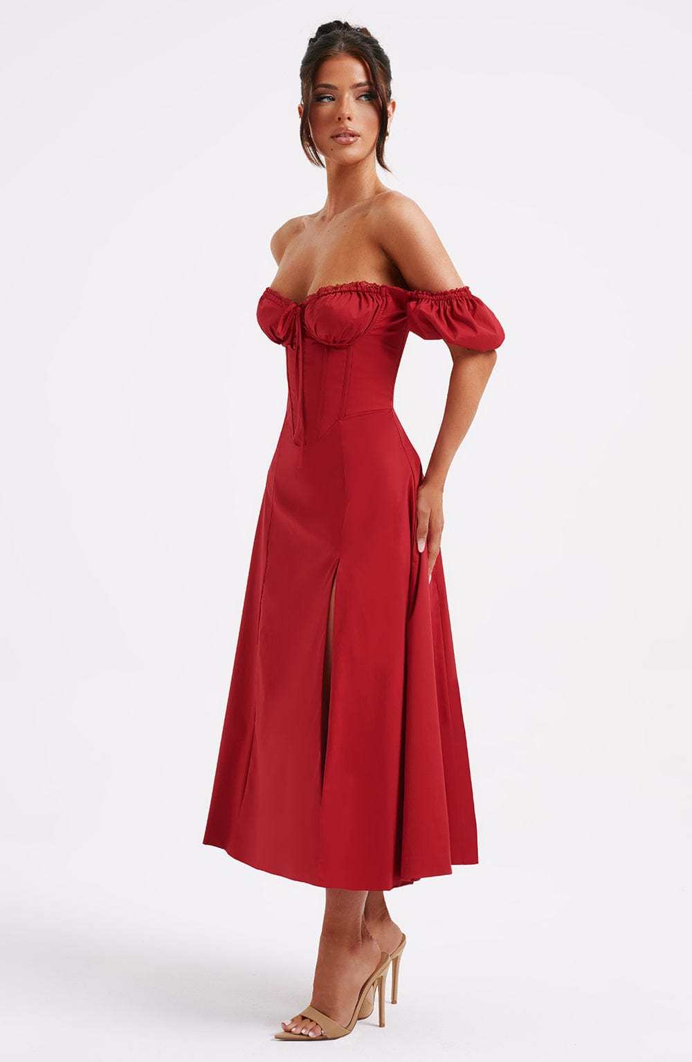 Courtney Midi Dress - Red-My Top Dress.All Rights Reserved