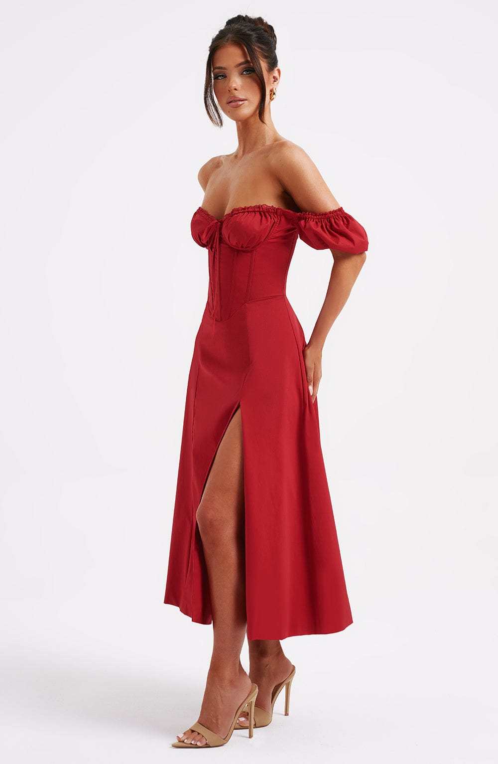 Courtney Midi Dress - Red-My Top Dress.All Rights Reserved