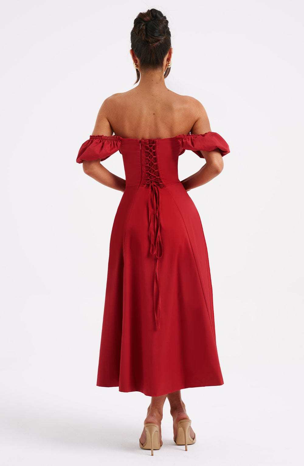Courtney Midi Dress - Red-My Top Dress.All Rights Reserved