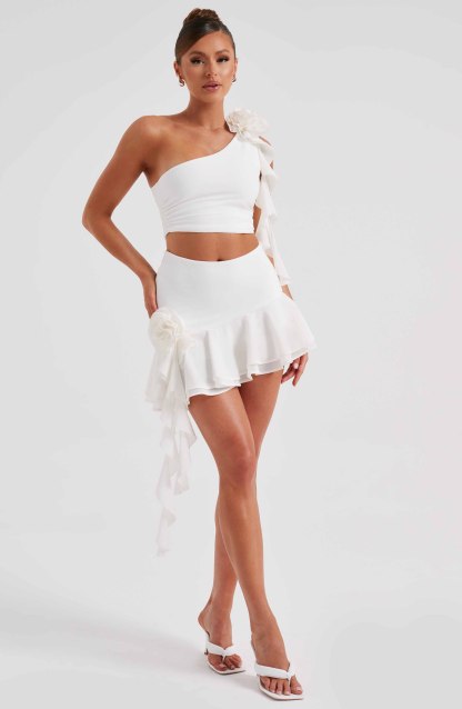 Daina Mini Skirt - Ivory-My Top Dress.All Rights Reserved