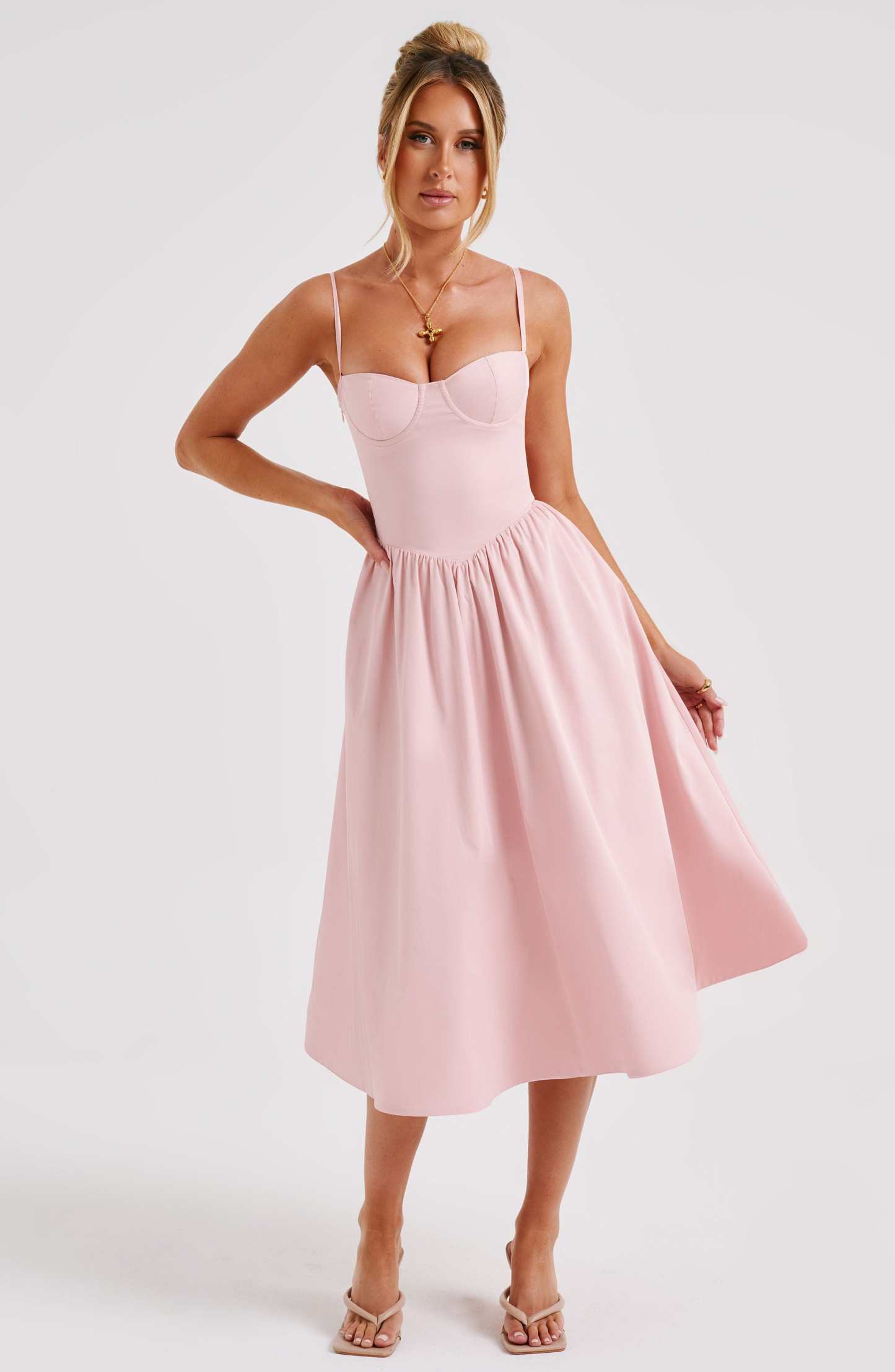 Daisey Midi Dress - Blush-My Top Dress.All Rights Reserved