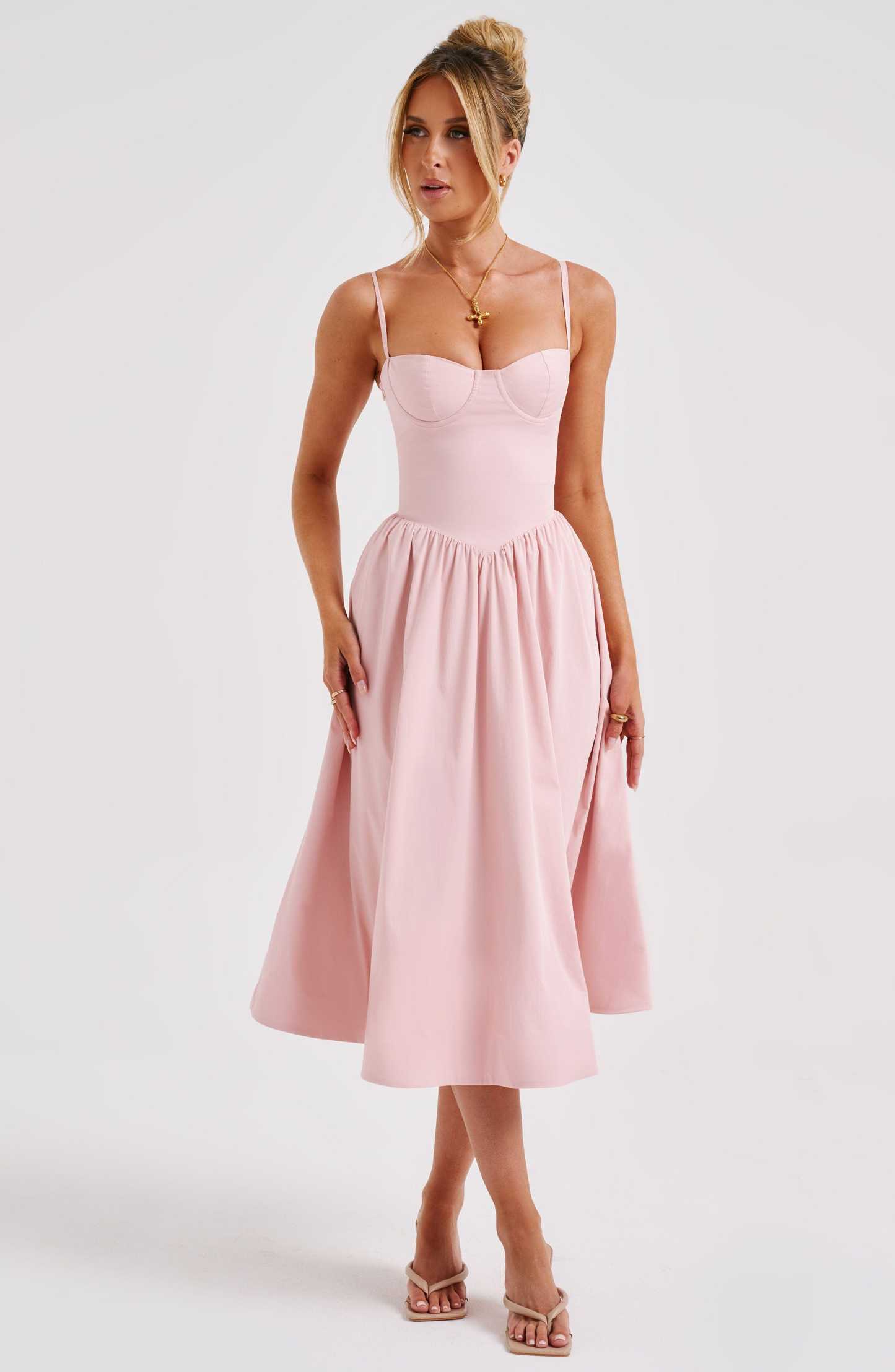 Daisey Midi Dress - Blush-My Top Dress.All Rights Reserved