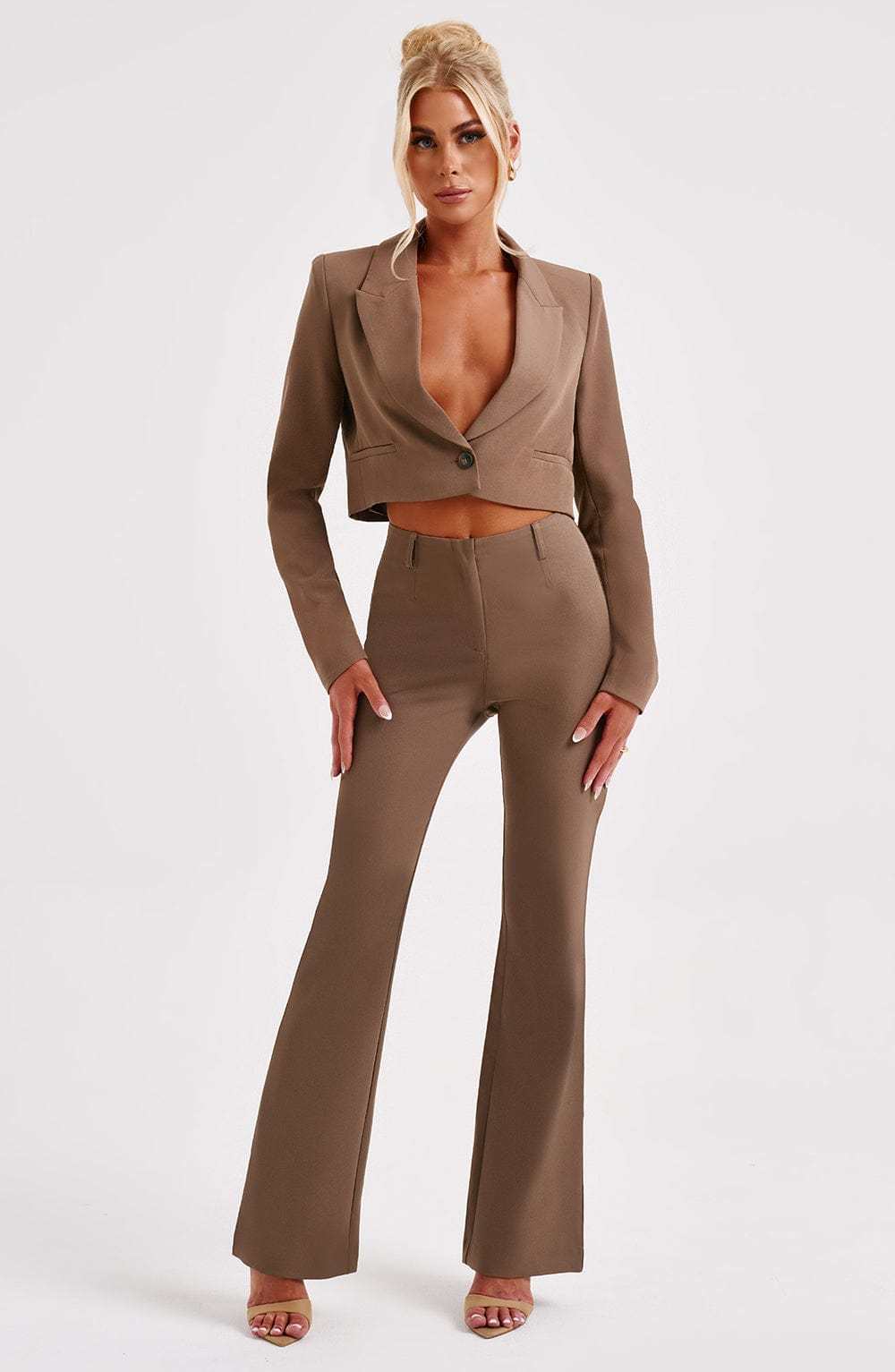 Darci Cropped Blazer - Mocha-My Top Dress.All Rights Reserved