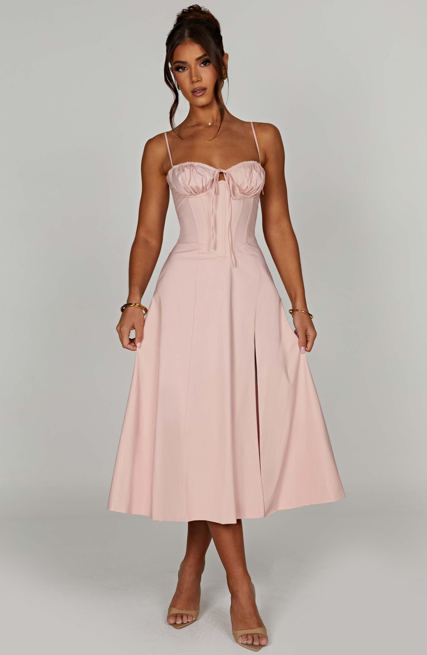 Deanna Midi Dress - Blush-My Top Dress.All Rights Reserved
