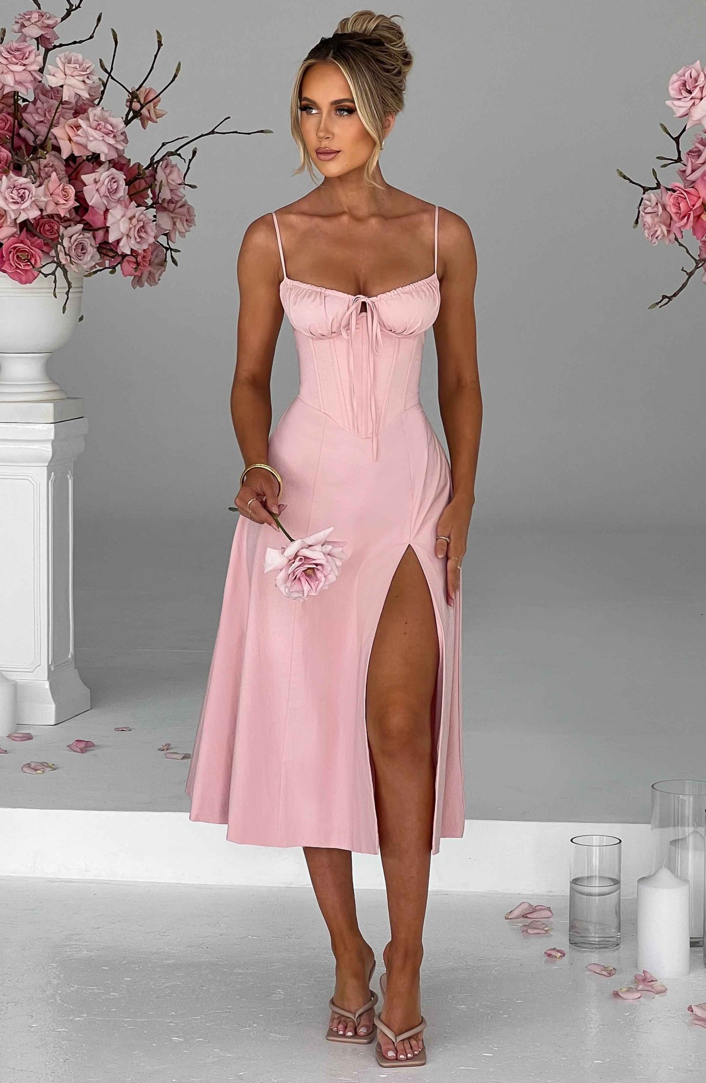 Deanna Midi Dress - Blush-My Top Dress.All Rights Reserved