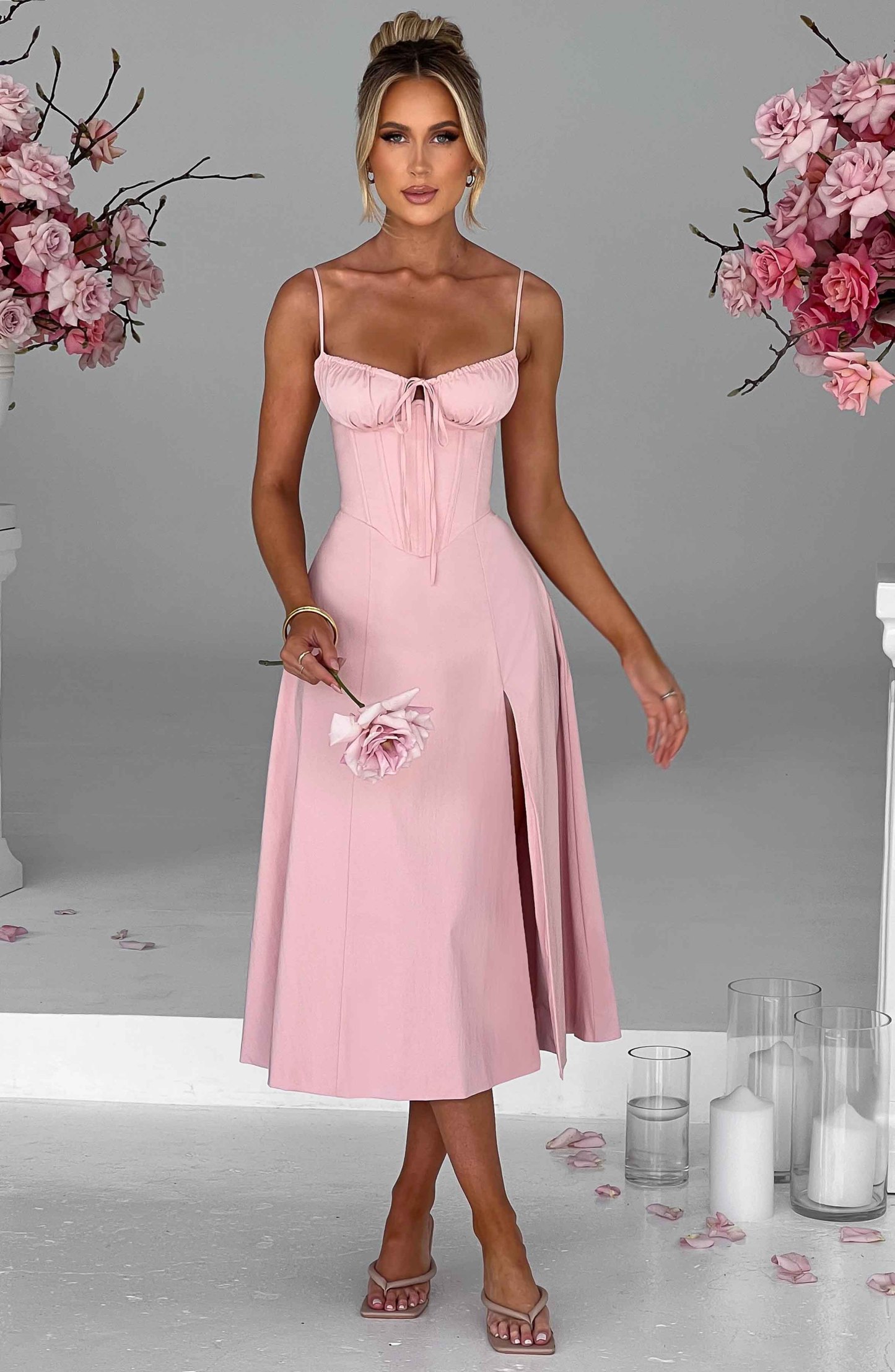 Deanna Midi Dress - Blush-My Top Dress.All Rights Reserved