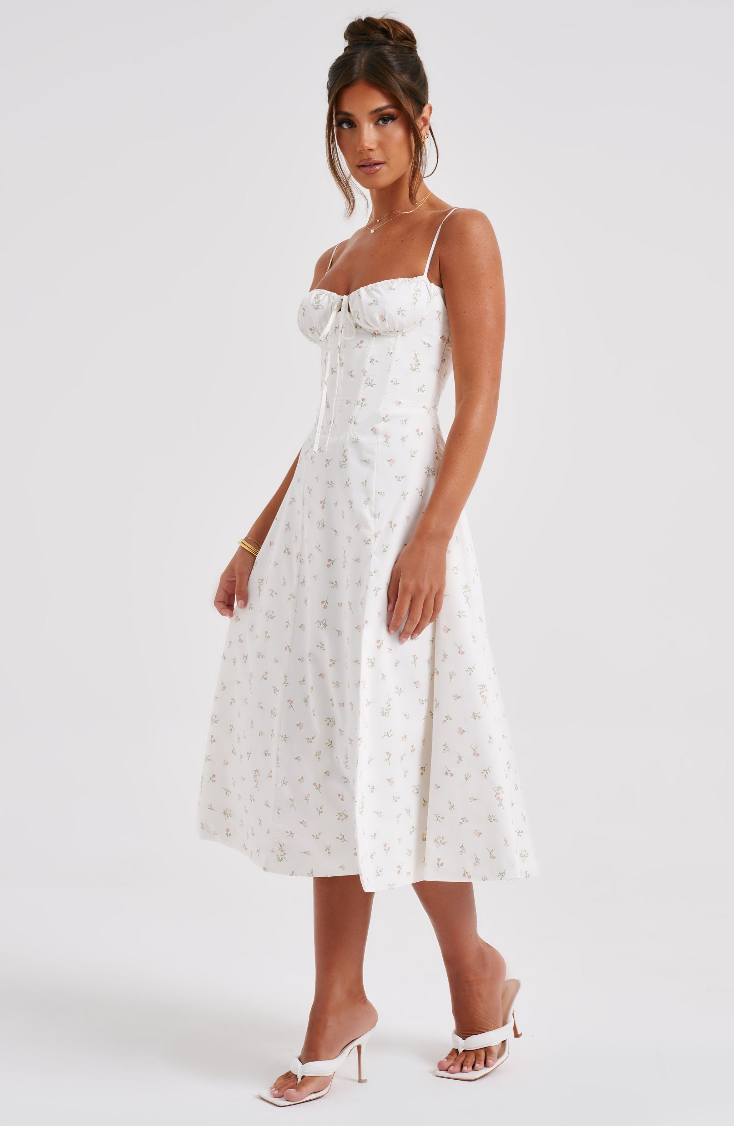 Deanna Midi Dress - Blush Floral Print-My Top Dress.All Rights Reserved