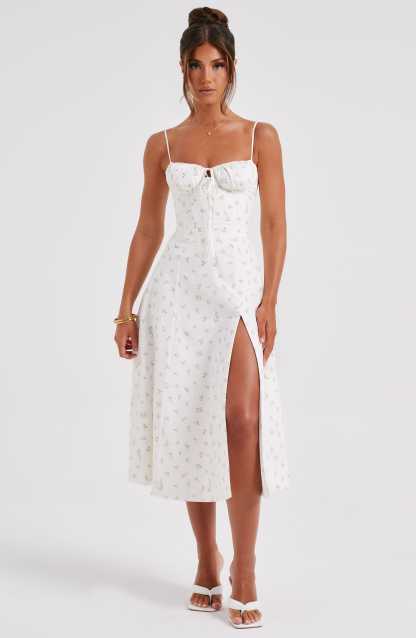 Deanna Midi Dress - Blush Floral Print-My Top Dress.All Rights Reserved