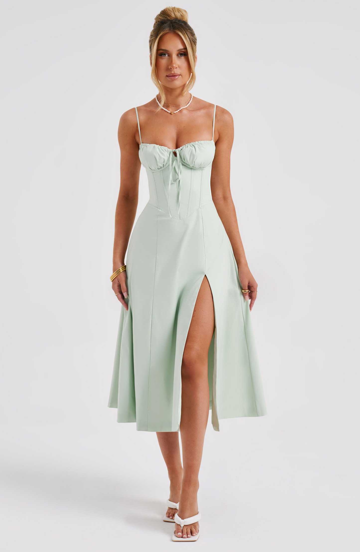 Deanna Midi Dress - Sage-My Top Dress.All Rights Reserved