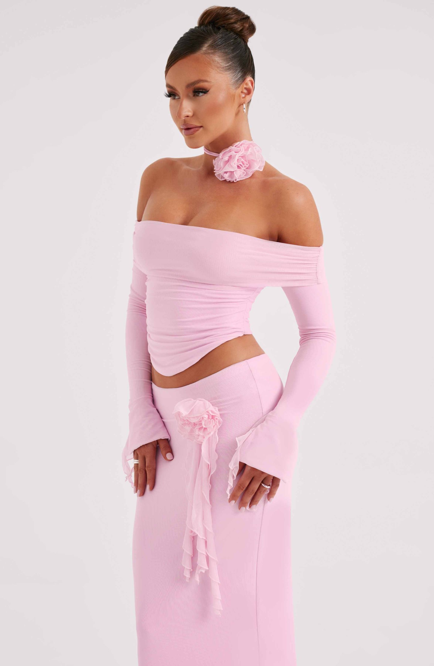 Tilli Floral Neck Tie - Pink-My Top Dress.All Rights Reserved