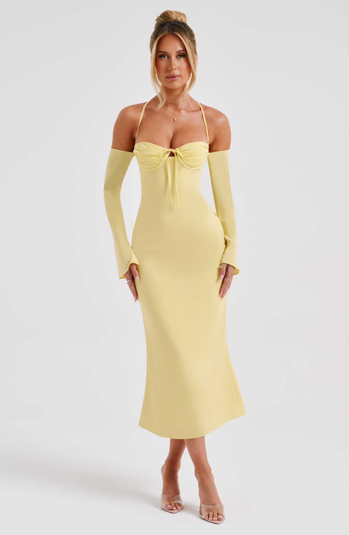 Dulce Midi Dress - Lemon-My Top Dress.All Rights Reserved