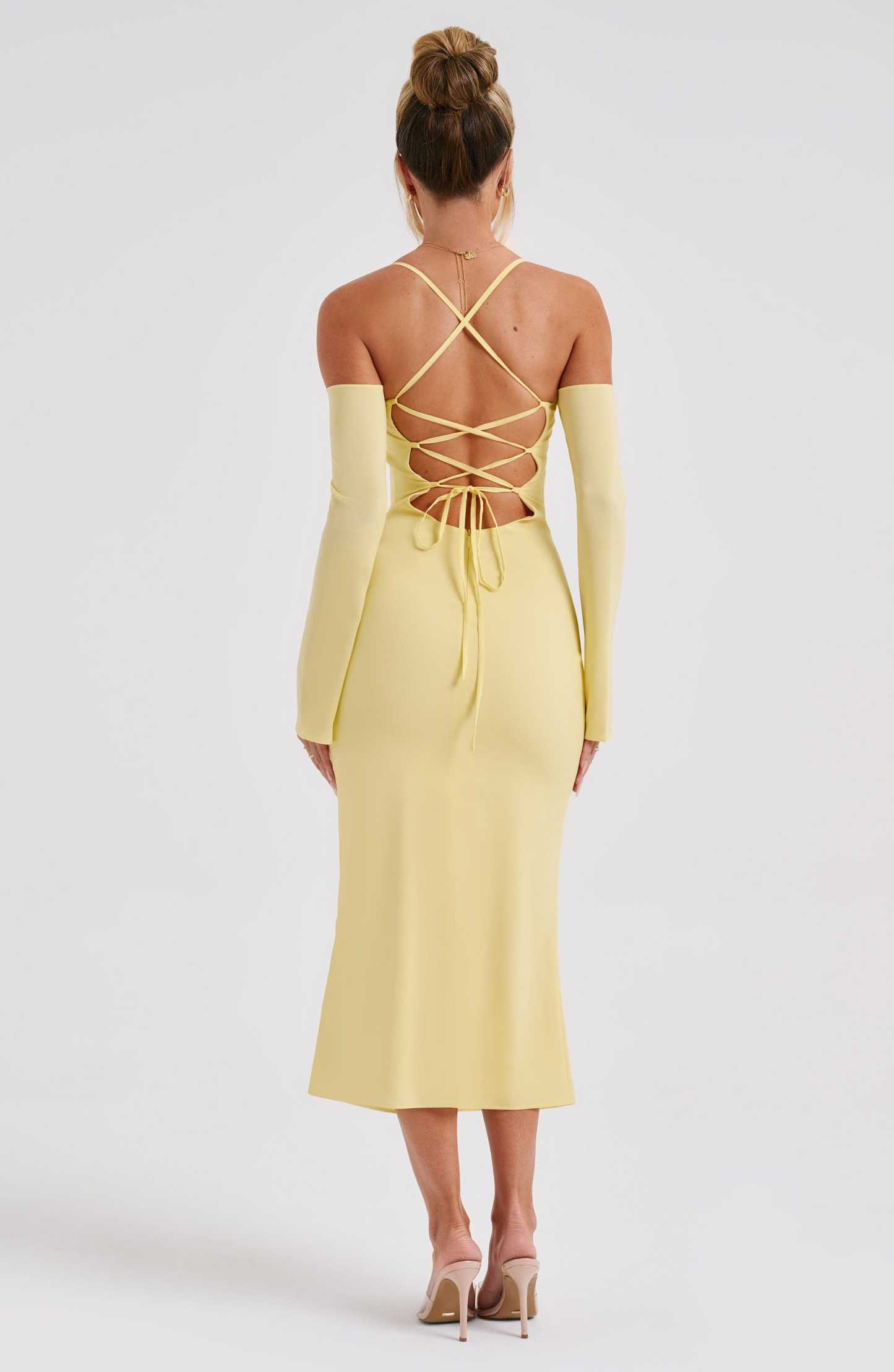 Dulce Midi Dress - Lemon-My Top Dress.All Rights Reserved