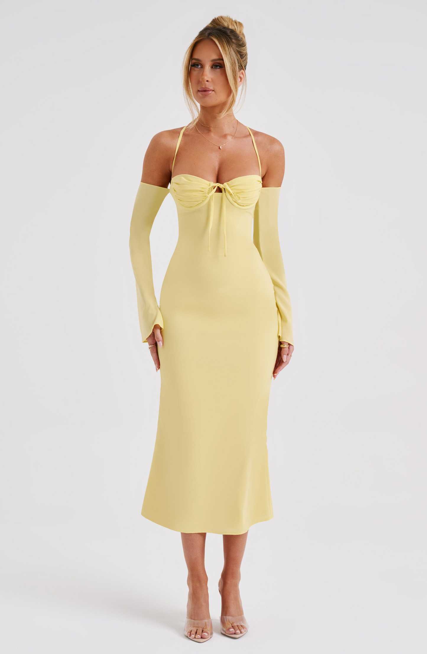 Dulce Midi Dress - Lemon-My Top Dress.All Rights Reserved