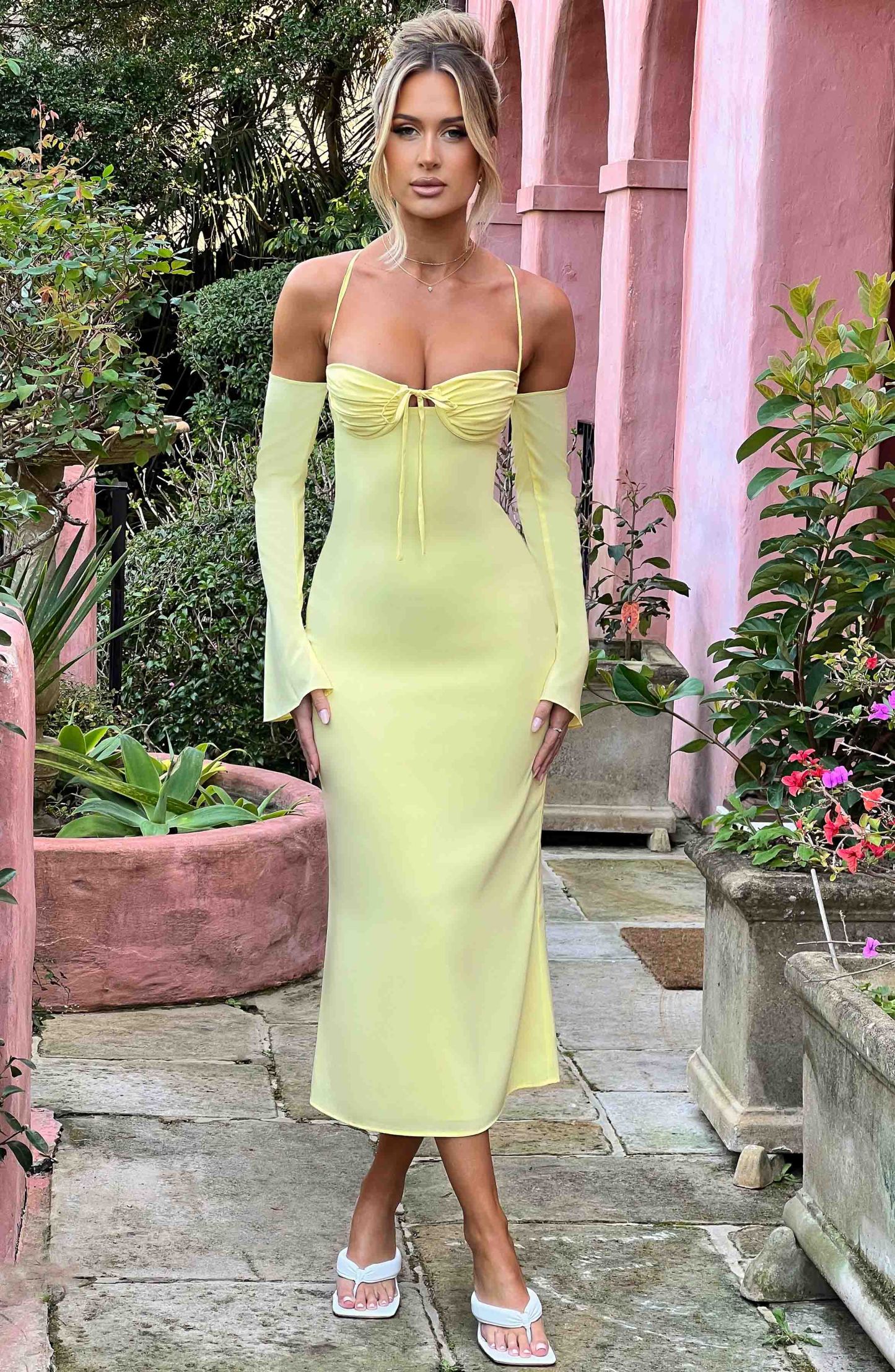 Dulce Midi Dress - Lemon-My Top Dress.All Rights Reserved