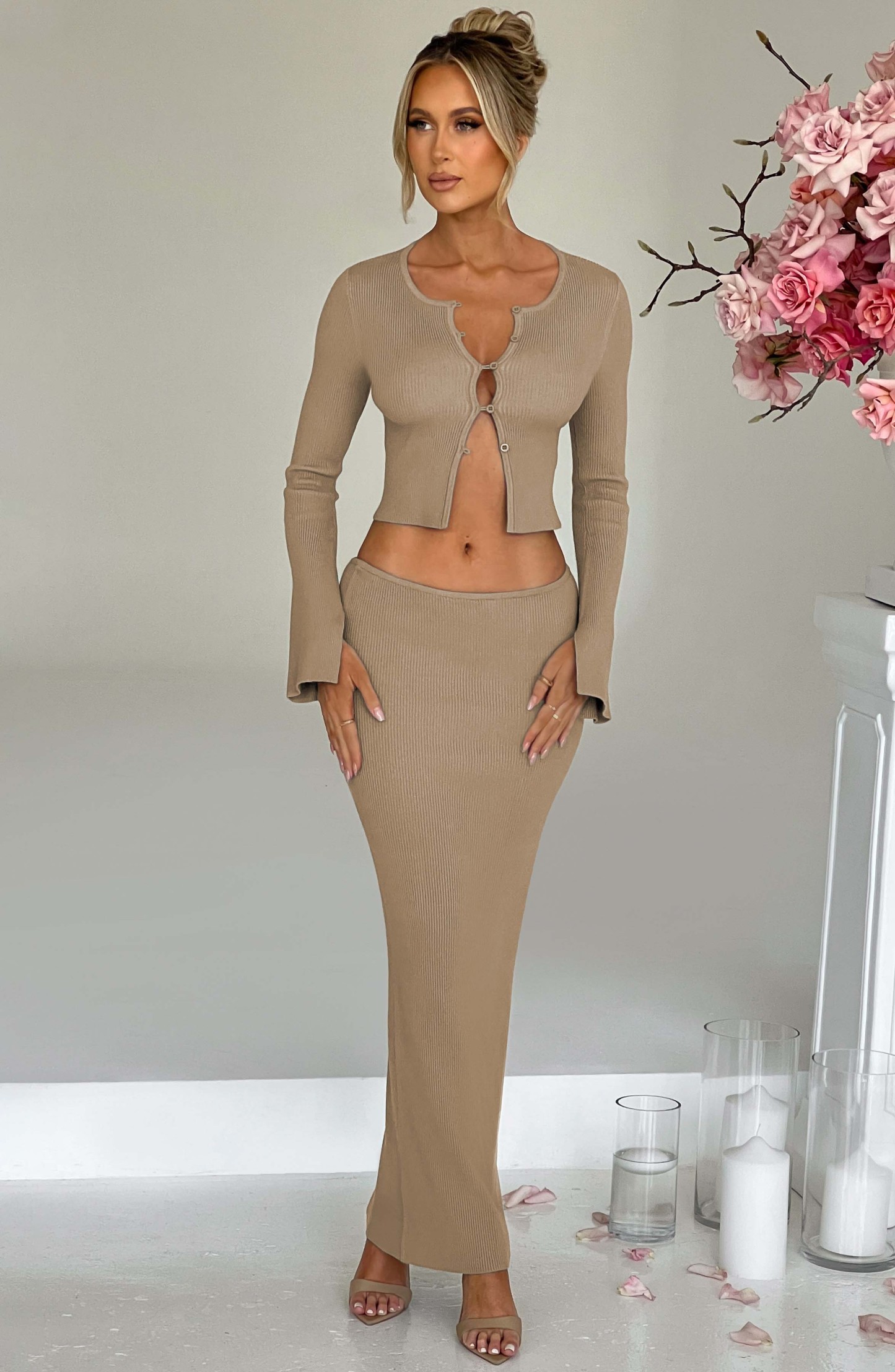 Elia Maxi Skirt - Beige-My Top Dress.All Rights Reserved