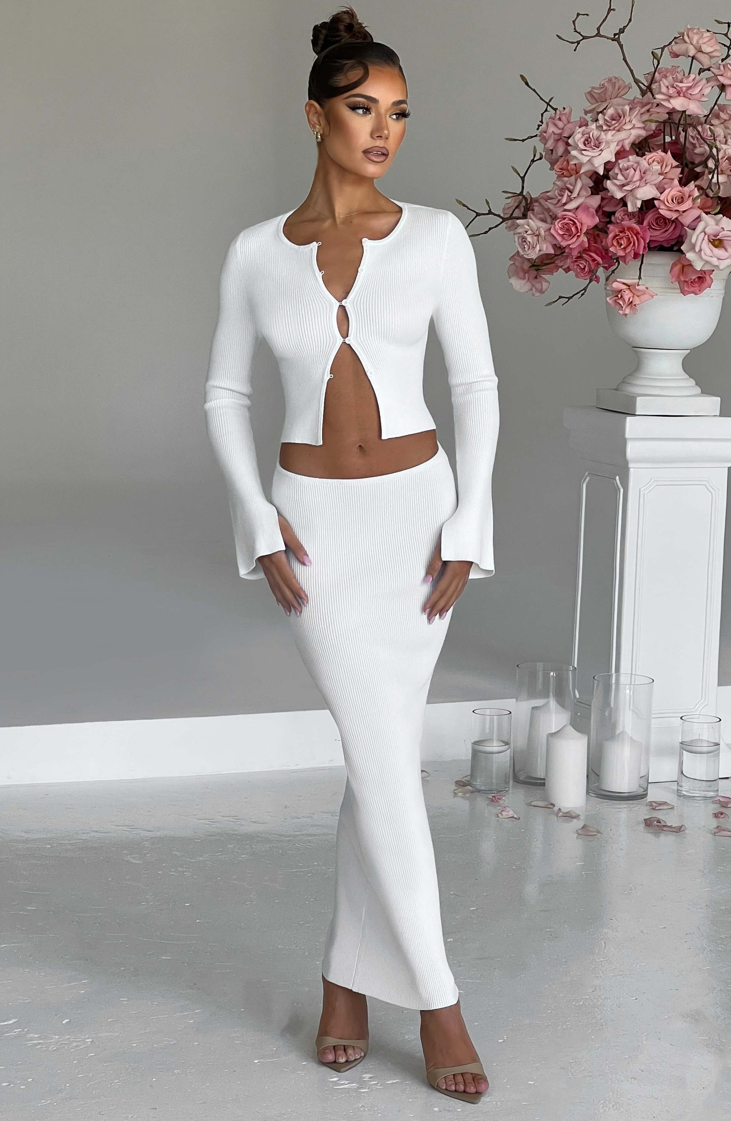 Elia Maxi Skirt - White-My Top Dress.All Rights Reserved