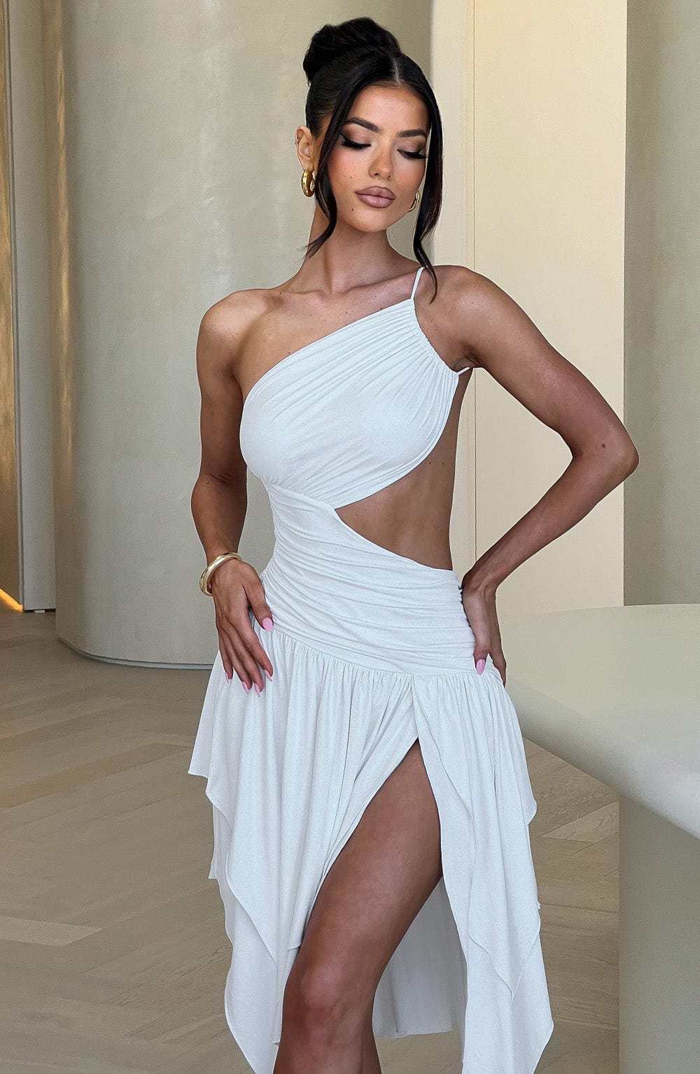 Emeline Midi Dress - White-My Top Dress.All Rights Reserved