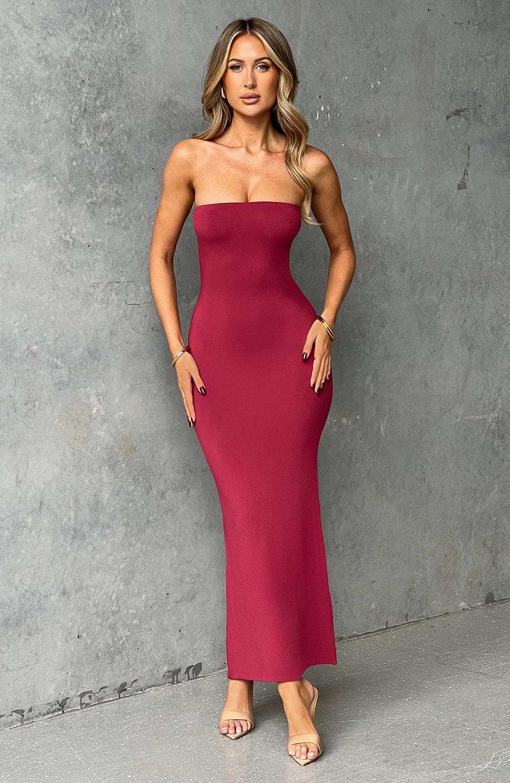 Emery Midi Dress - Cherry-My Top Dress.All Rights Reserved