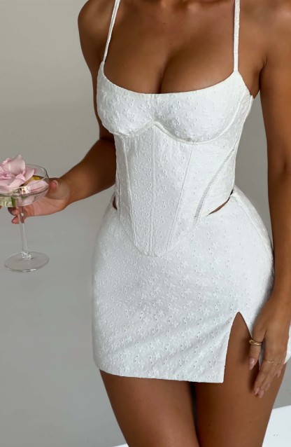 Erika Mini Skirt - Ivory-My Top Dress.All Rights Reserved