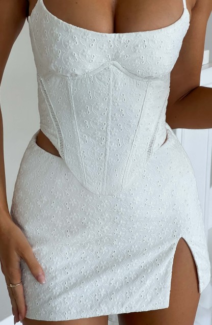 Erika Mini Skirt - Ivory-My Top Dress.All Rights Reserved
