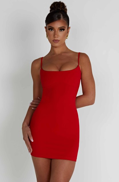 Estee Mini Dress - Red-My Top Dress.All Rights Reserved