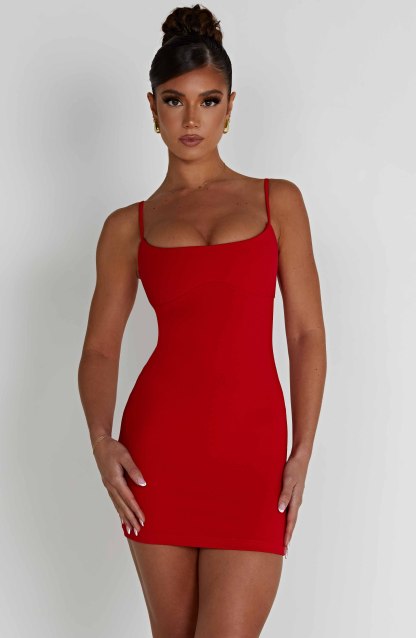 Estee Mini Dress - Red-My Top Dress.All Rights Reserved