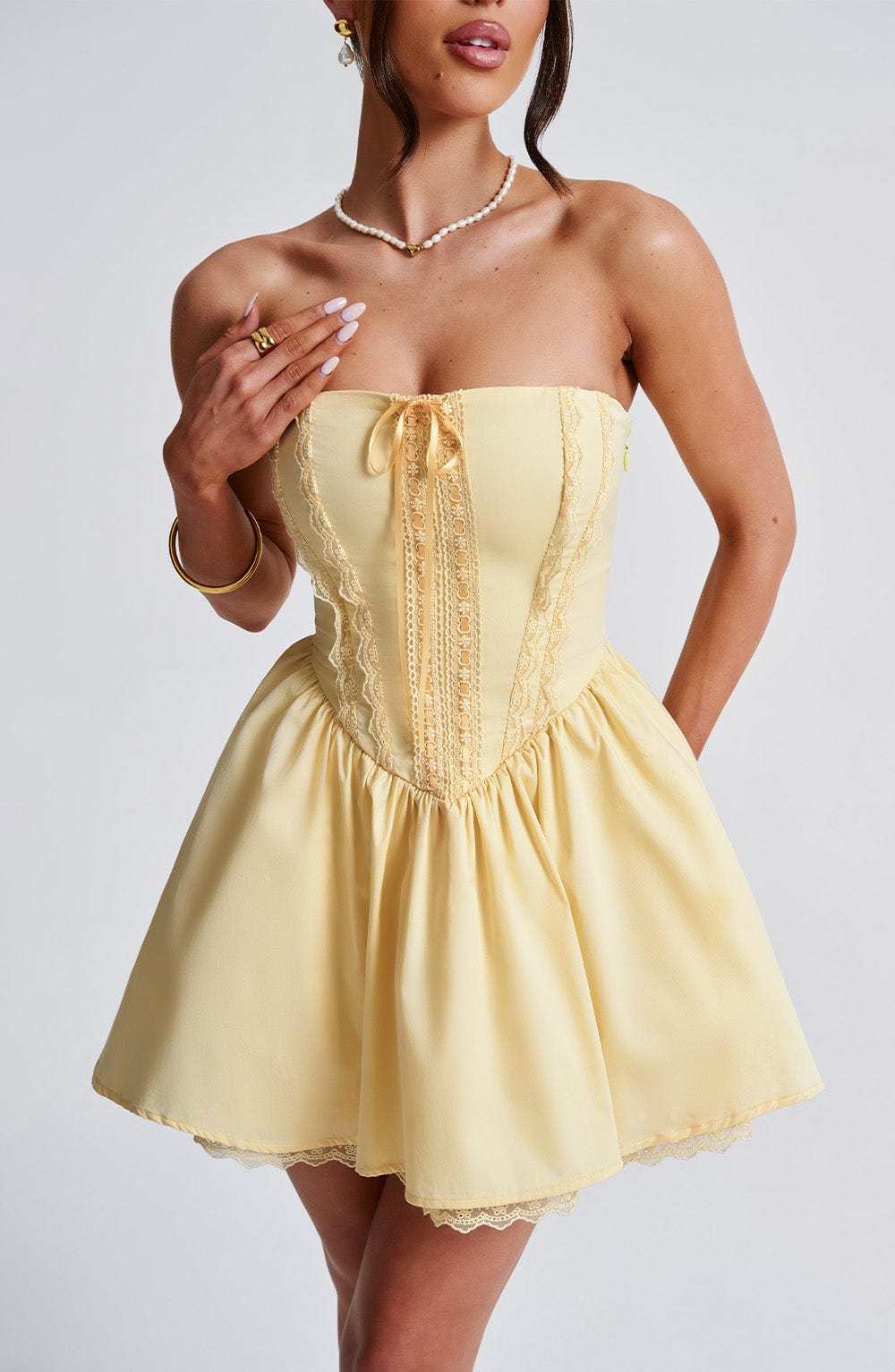 Evie Mini Dress - Lemon-My Top Dress.All Rights Reserved