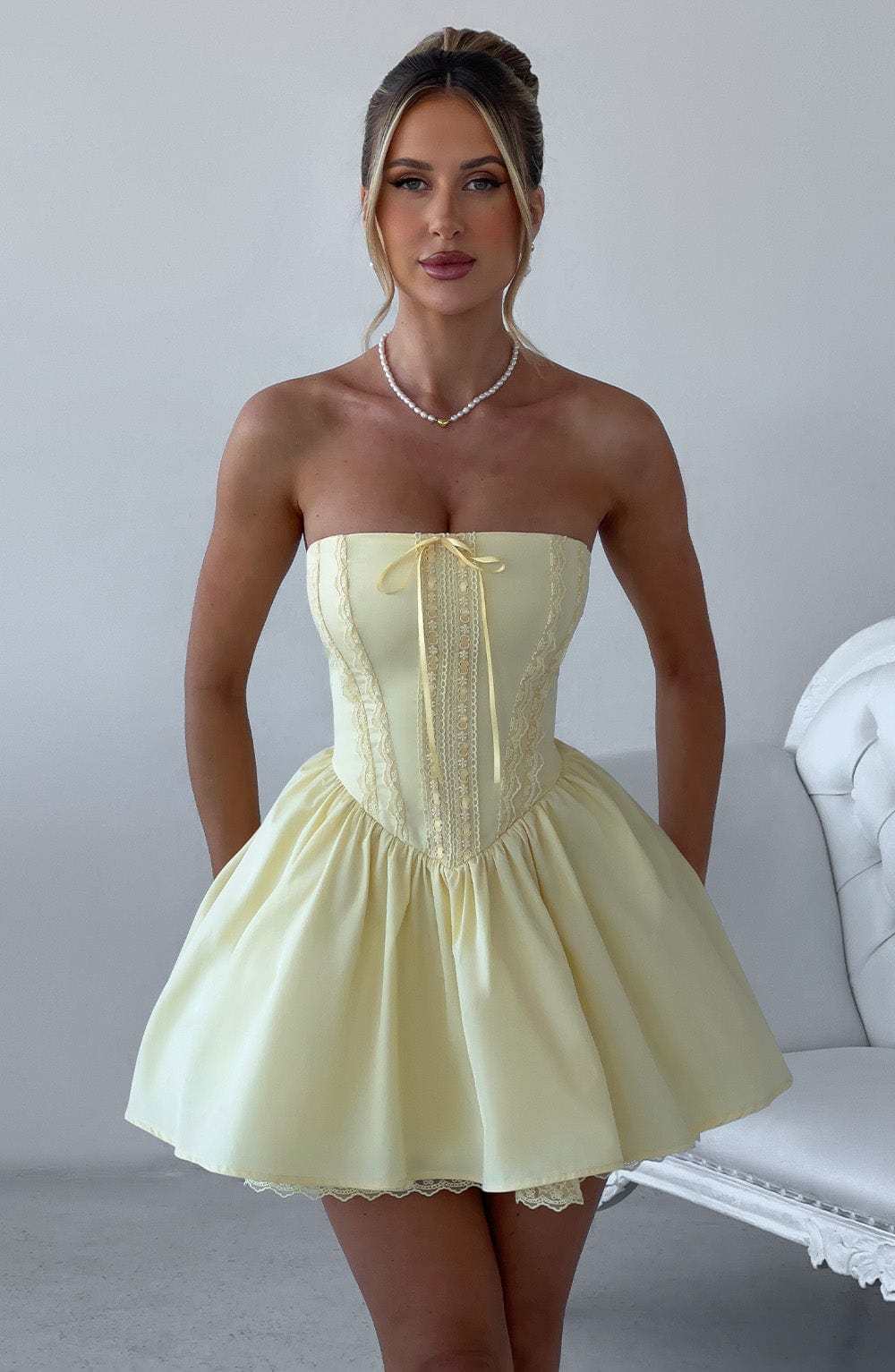 Evie Mini Dress - Lemon-My Top Dress.All Rights Reserved