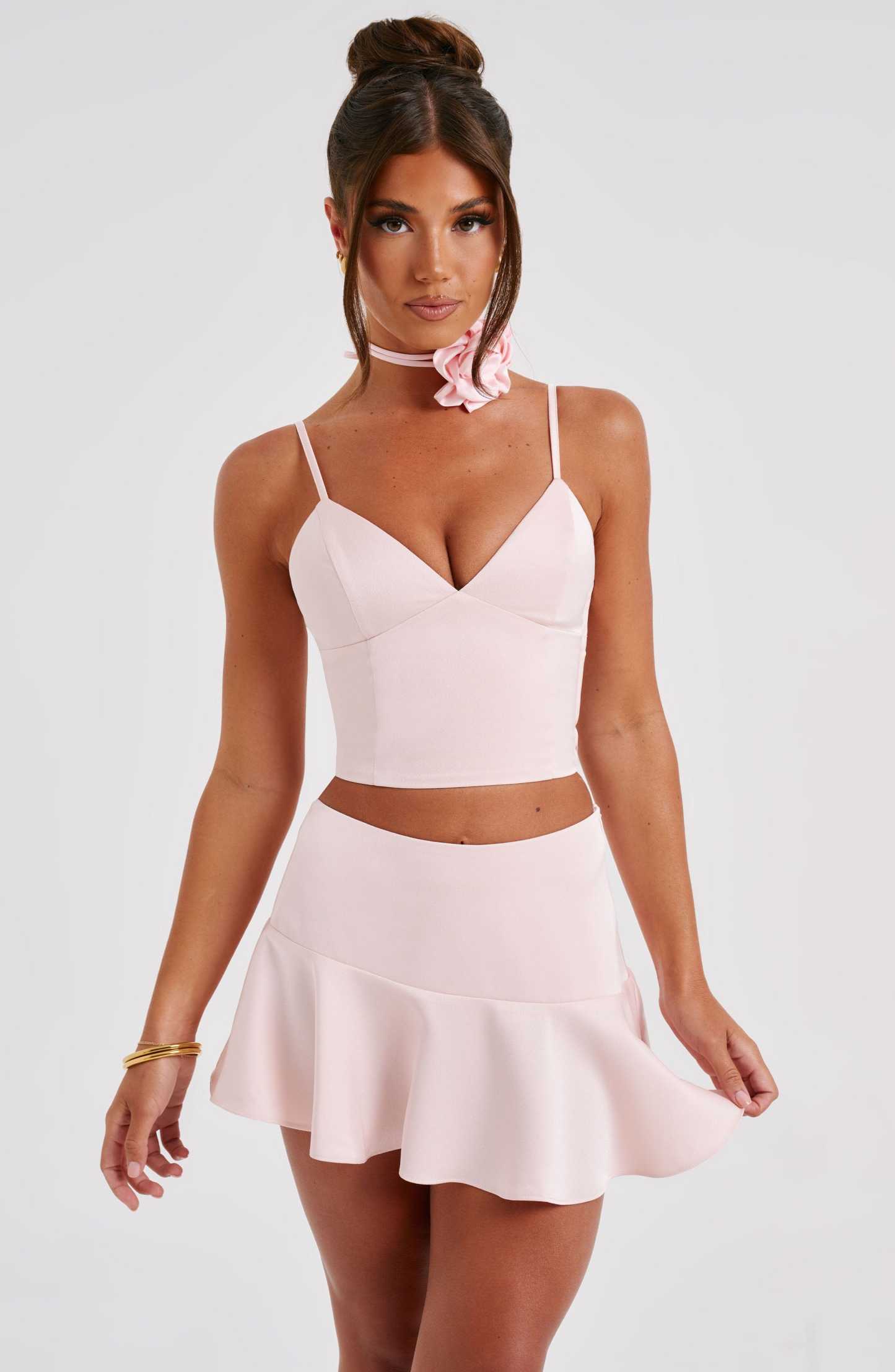 Louisa Mini Skirt - Blush-My Top Dress.All Rights Reserved