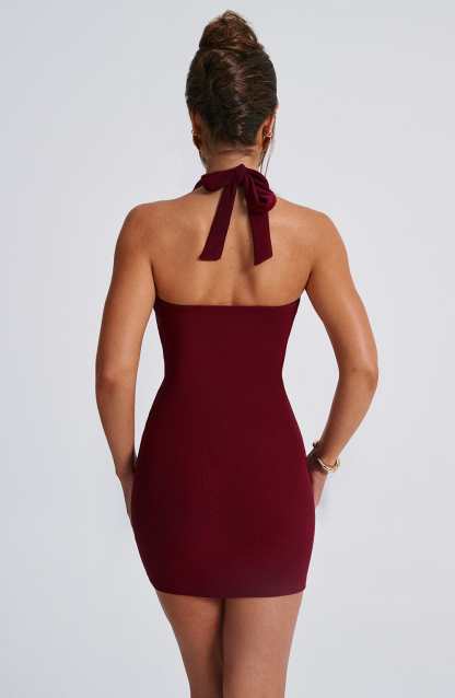 Fallon Mini Dress - Burgundy-My Top Dress.All Rights Reserved