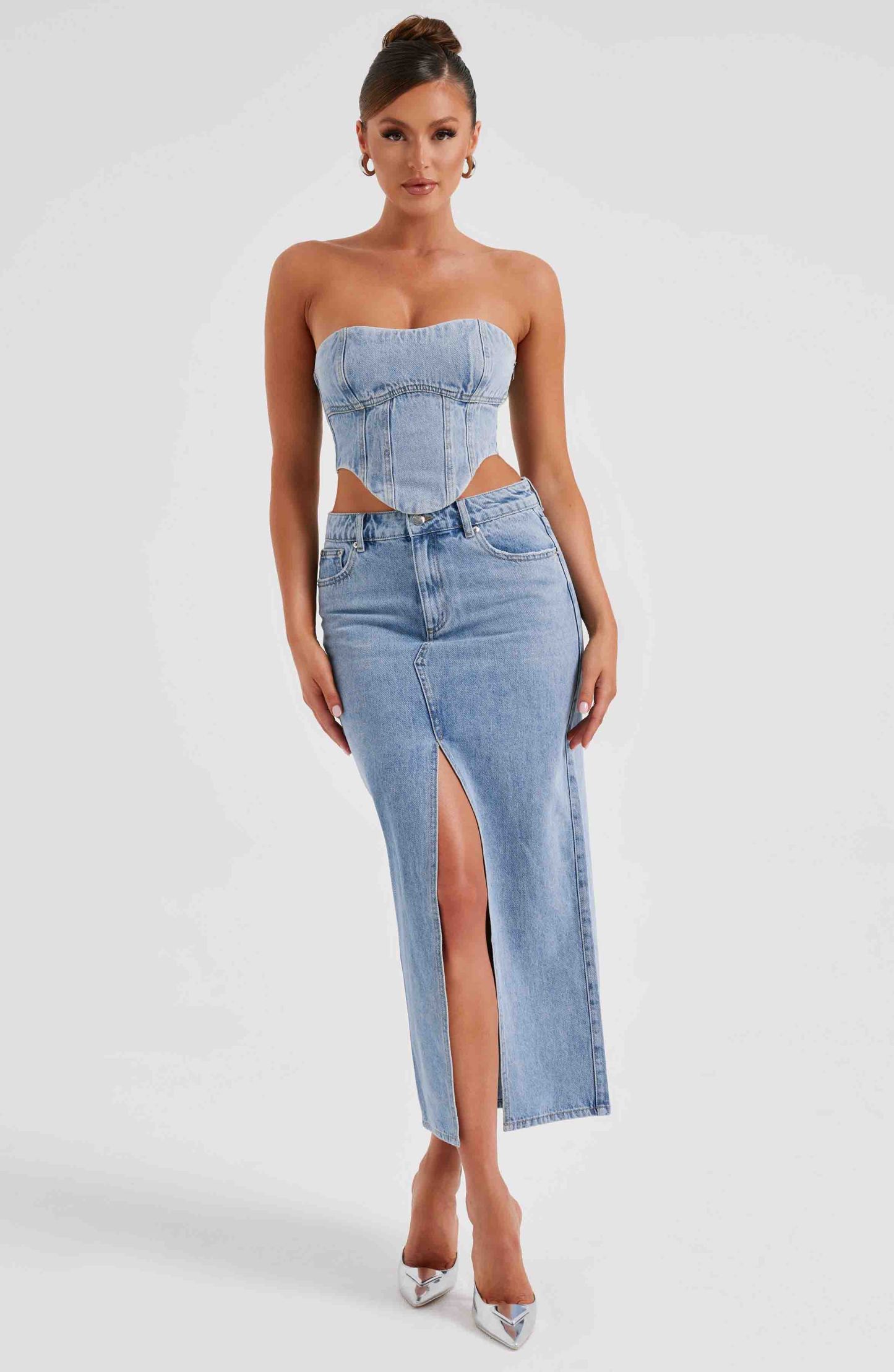 Flor Maxi Skirt - Blue-My Top Dress.All Rights Reserved