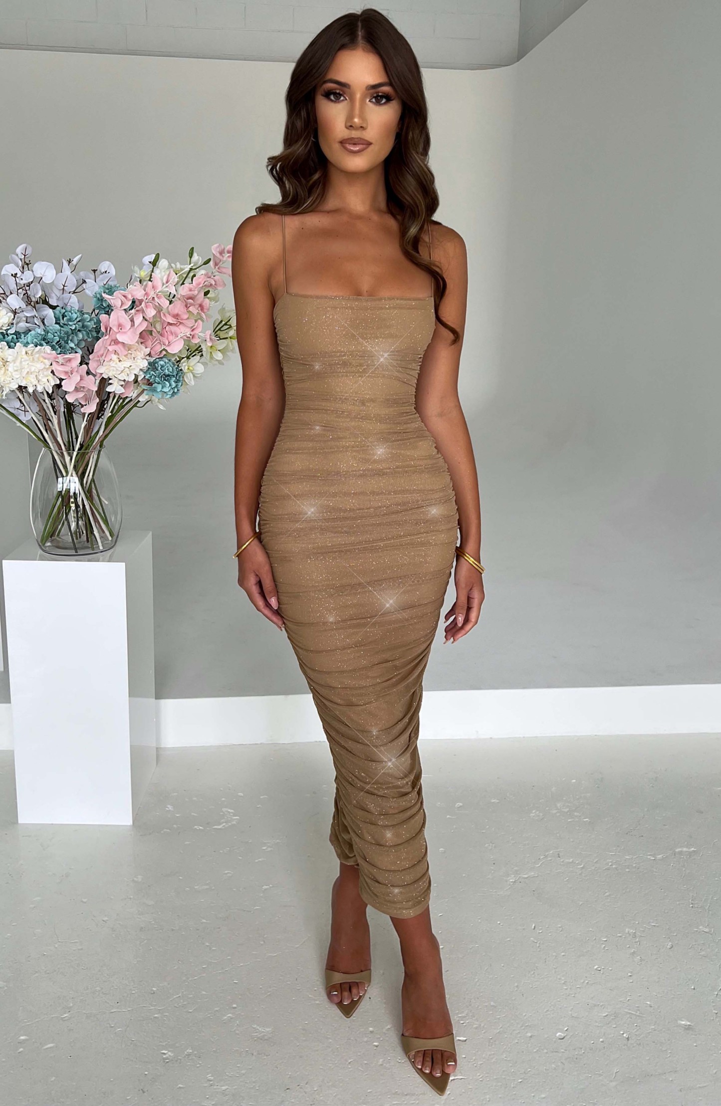 Gracie Maxi Dress - Gold Sparkle-My Top Dress.All Rights Reserved