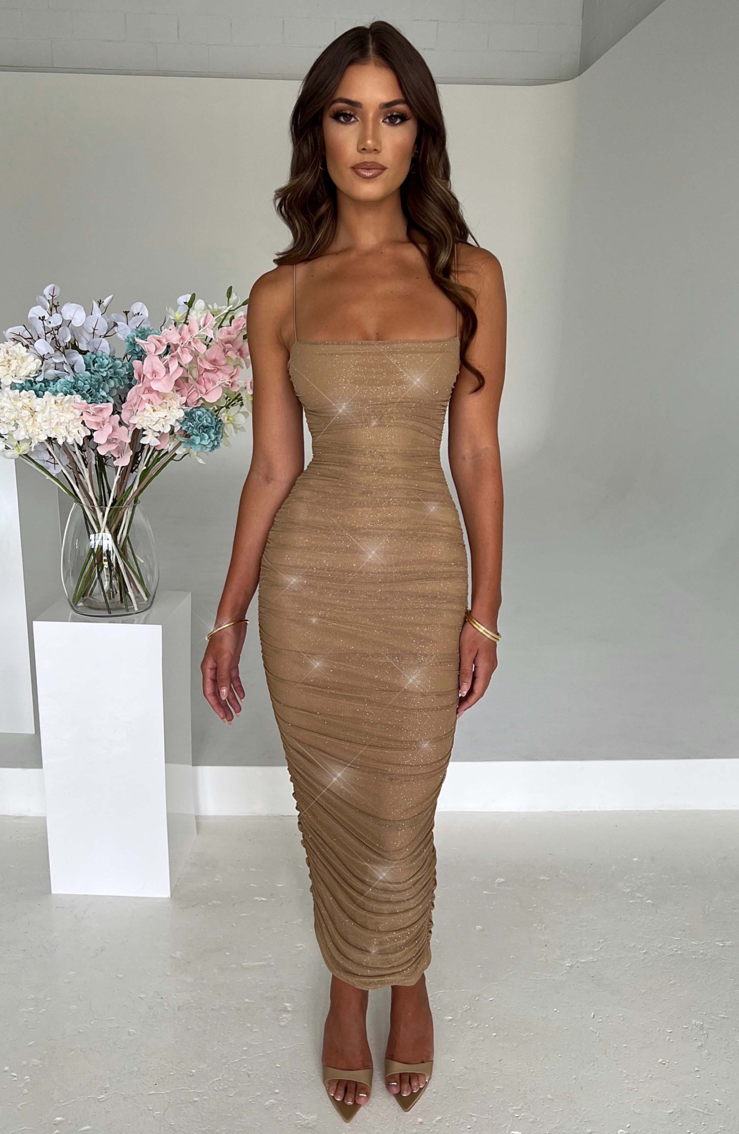 Gracie Maxi Dress - Gold Sparkle-My Top Dress.All Rights Reserved