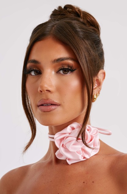 India Floral Neck Tie - Blush-My Top Dress.All Rights Reserved