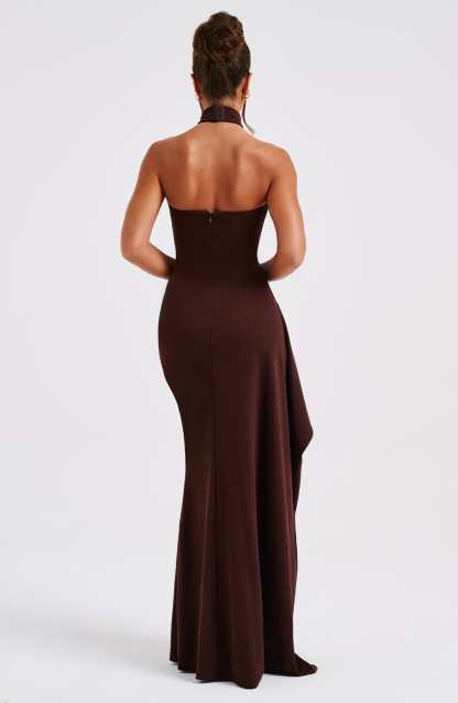 Isadora Maxi Dress - Chocolate-My Top Dress.All Rights Reserved