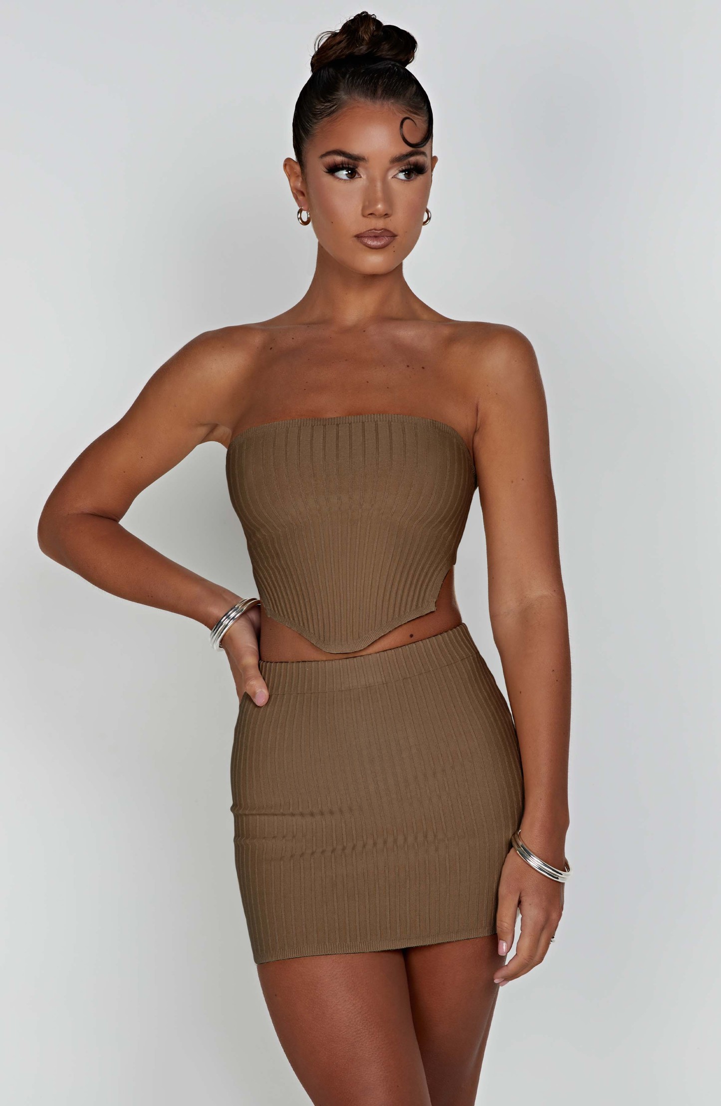 Jaz Mini Skirt - Mocha-My Top Dress.All Rights Reserved