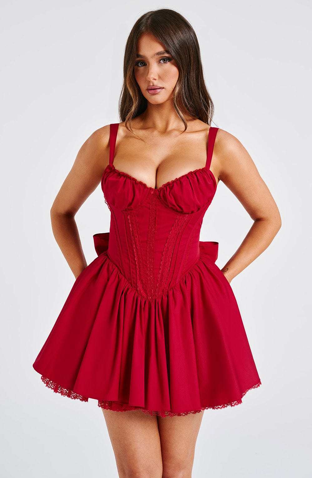 Josie Mini Dress - Red-My Top Dress.All Rights Reserved