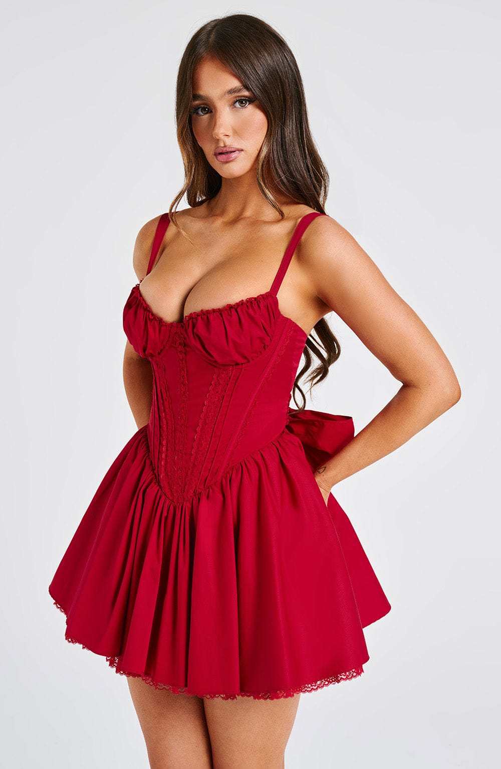 Josie Mini Dress - Red-My Top Dress.All Rights Reserved