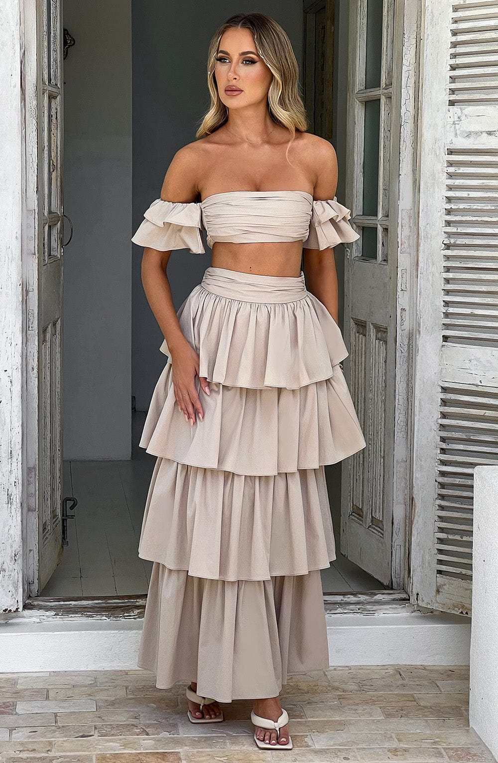 Joy Maxi Skirt - Beige-My Top Dress.All Rights Reserved