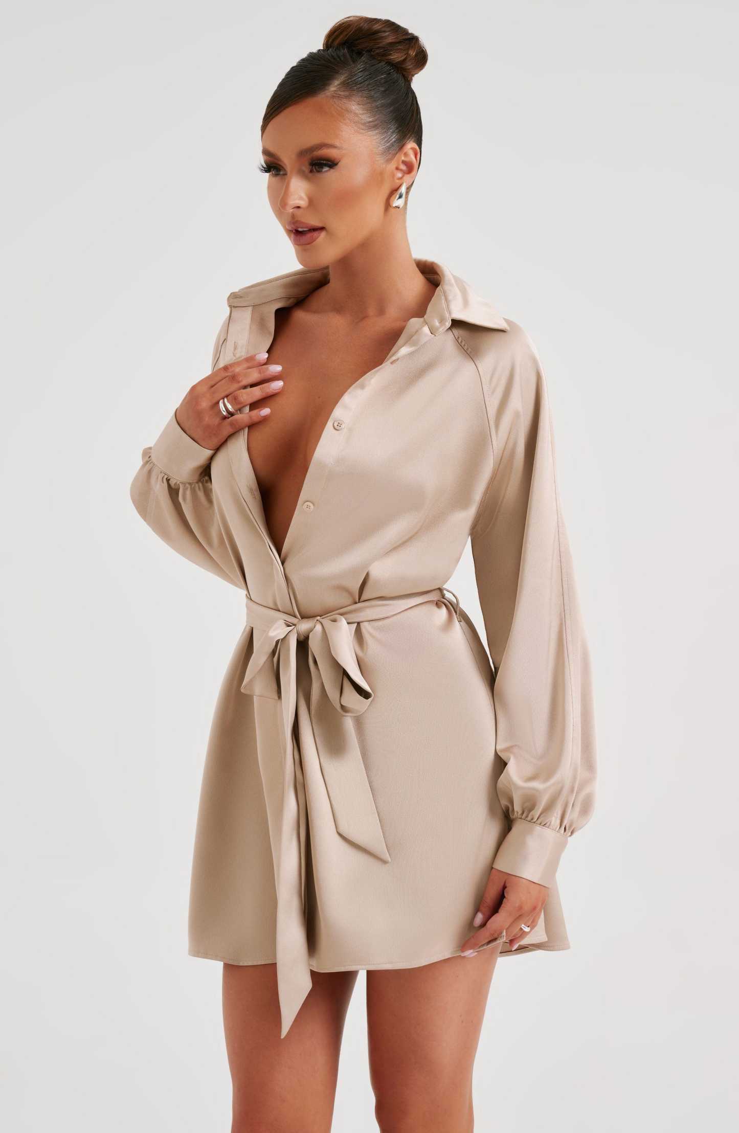 Kara Mini Dress - Champagne-My Top Dress.All Rights Reserved