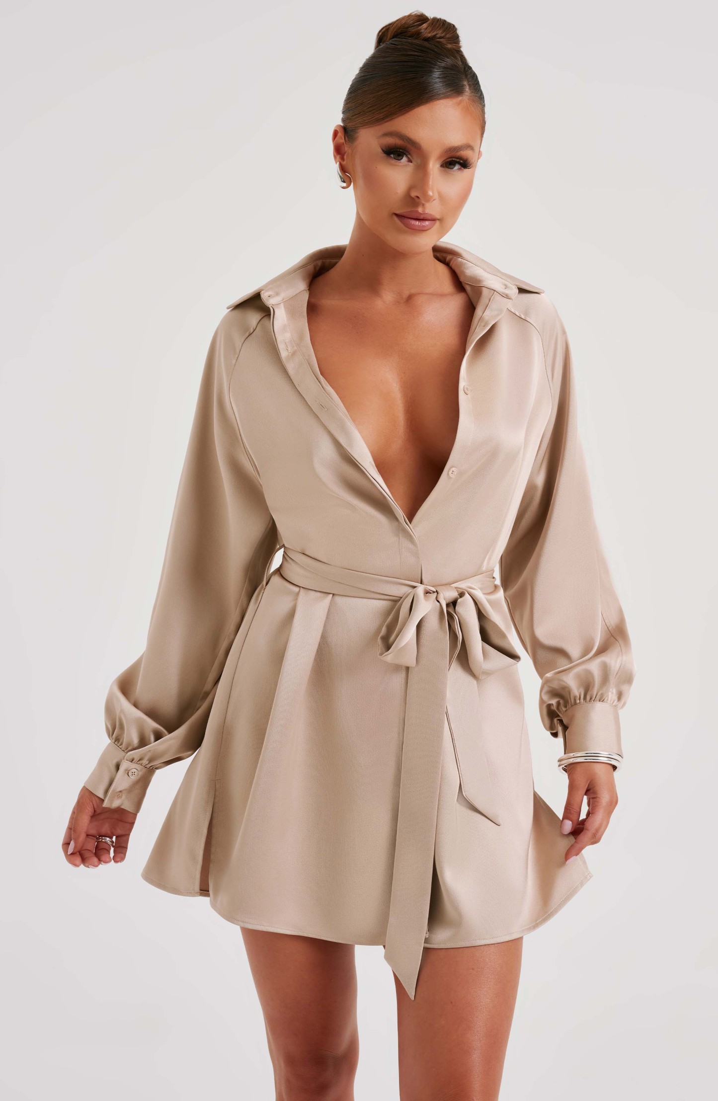 Kara Mini Dress - Champagne-My Top Dress.All Rights Reserved